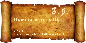 Blumenschein Judit névjegykártya